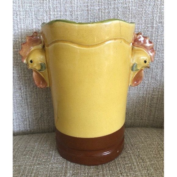 Vietri Botanical Animal Collection Rooster Glazed Terra Cotta Vase - Picture 4 of 4